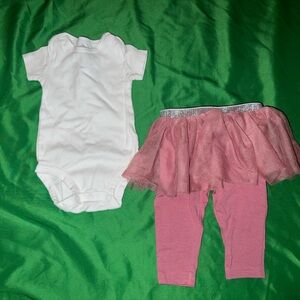 Disney Pink Tutu and White Onesie Set 0/3 Months
